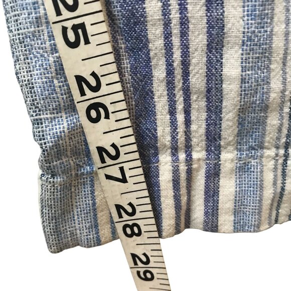 GAP Wide-Leg Linen Blend Ankle Pants Womens Size 8 Blue & White Stripe With Belt - Picture 7 of 8